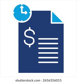 Informe en tiempo real Flat Blue Icon Ilustración vectorial