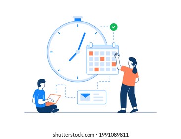 Real Time Schedule Vector Illustration