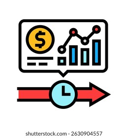 real time spending insights fintech color icon vector. real time spending insights fintech sign. isolated symbol illustration