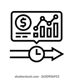 real time spending insights fintech line icon vector. real time spending insights fintech sign. isolated contour symbol black illustration
