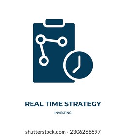 real time strategy vector icon. real time strategy, strategy, online filled icons from flat investing concept. Isolated black glyph icon, vector illustration symbol element for web design and mobile 