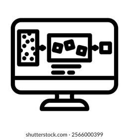 real time stream line icon vector. real time stream sign. isolated contour symbol black illustration