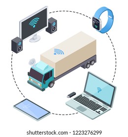 Real time tracking for cargo trucks isometric