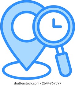 Real Time Tracking Icon Blue Color Vector Illustration