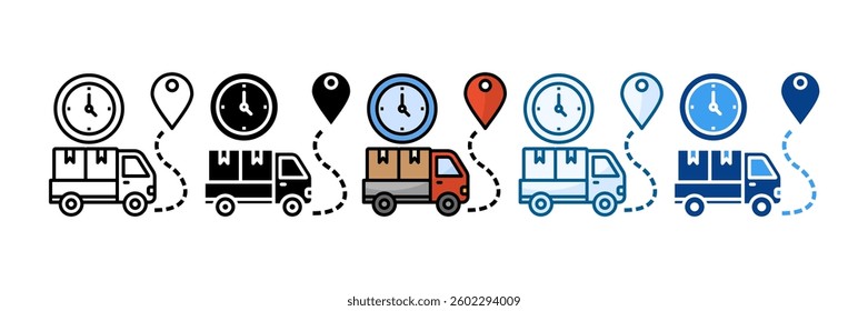 Real Time Tracking Icon Set Multiple Style Collection