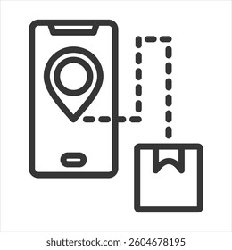 Real Time Tracking Outline Icon Vector Illustration