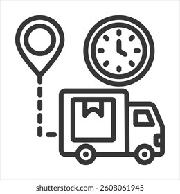 Real Time Tracking Outline Icon Vector Illustration