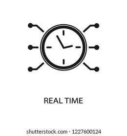 Real time vector icon. Simple element illustration. 
