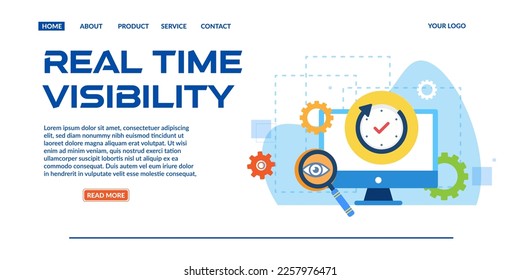 real time visibility integration tech landing page, vector, 