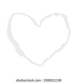 Real torn heart - shaped paper. White paper. Inside place for your text. Vector background. Use for Mother's Day, Valentine's Day, Advertising for Women, etc. Eps 10