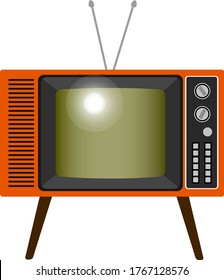 Echte Berührung. Retro-TV-Illustration