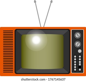 Real touch. Retro television illustration