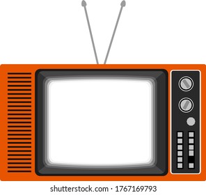 Echte Berührung. Retro-TV-Illustration