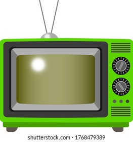 Echte Berührung. Retro-TV-Illustration