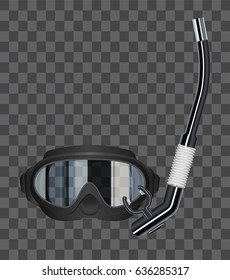 real transparent glasses scuba diving mask vector