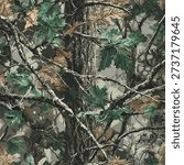 Real tree forest camouflage seamless pattern design pattern for hunting and military uniform. Hunting camouflage