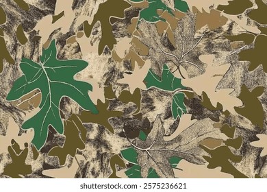 Real tree forest camouflage seamless pattern design pattern for hunting and military uniform. Hunting camouflage