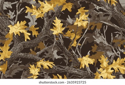 Real tree forest camouflage seamless pattern design pattern for hunting . Hunting camouflage. Camo pattern