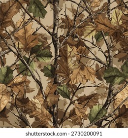 Verdadeira árvore musgo folha caçando camuflagem padrão moderno, vetor militar imprimir. real árvore floresta camuflagem padrão sem costura. Folhas de floresta vetor de fundo de camuflagem