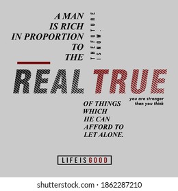 real true,t-shirt design fashion vector for men  wear