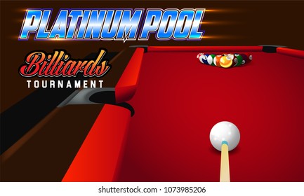 real vector Billiard on table view ball