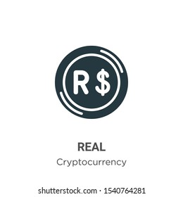 Real vector icon on white background. Flat vector real icon symbol sign from modern cryptocurrency collection for mobile concept and web apps design.