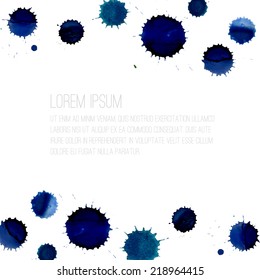 Real watercolor abstract vector card background, vector illustration, stain watercolors colors, watercolor splashes. Watercolor composition.