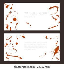 Real watercolor abstract vector card background, vector illustration, stain watercolors colors, watercolor splashes. Watercolor composition.