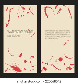 Real watercolor abstract vector card background, vector illustration, stain watercolors colors, watercolor splashes. Watercolor composition.