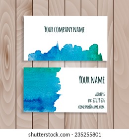 Real watercolor abstract vector card background, vector illustration, stain watercolors colors, watercolor splashes. Watercolor composition.