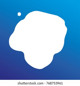 Real white milk stain isolated on blue background. Vector. Eps 10.