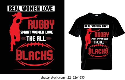 Real women love rugby..T-shirt design Template
