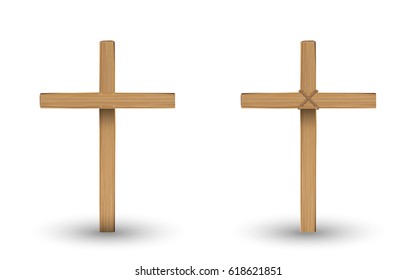 real wooden cross on a with background