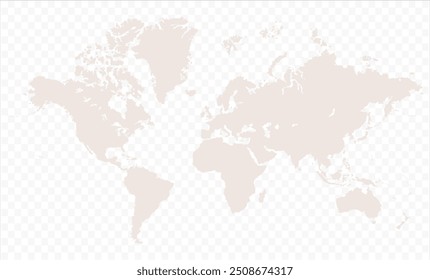 A real world map transparent-15, world map vector image, modern world map, Illustration, eps 10, worldwide, all continents, all contries, world wide project