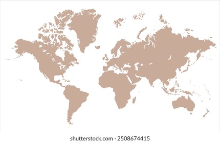 A real world map-09, world map vector image, modern world map, Illustration, eps 10, worldwide, all continents, all contries, world wide project