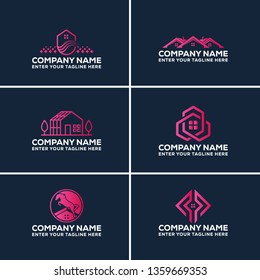 Real-Estate Abstract Logo Design Sets- Vector