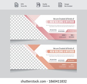 Real-estate Facebook cover banner design template. use for multipurpose theme. colorful and unique layout