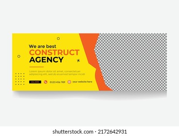 Real-estate Facebook cover web ad banner design template. use for multipurpose theme. modern colorful and unique template design