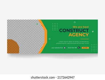 Real-estate Facebook cover web ad banner design template. use for multipurpose theme. modern colorful and unique template design