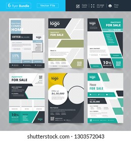 RealEstate flyer bundle Design template collection. Layout in A4 size.