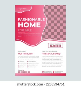 Vorlage für den Flyer für Immobilien: Broschüre für die Broschüre, Design der Geschäftsflyer, Vektordesign, A4-Plakatbroschüre, Muster für moderne Flyer