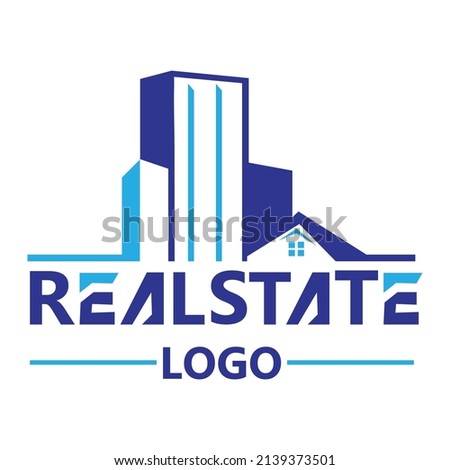 Real-estate logo building house flat uncommon logo