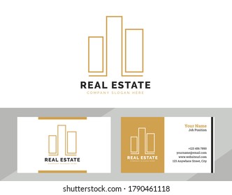 Real-estate Logo Design Vector Art Editable eps golden color