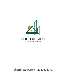 Ilustración de vectores de diseño de logotipo inmobiliario