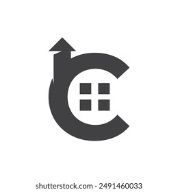 Realestate property with C initial logo design