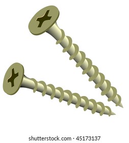 Realictic illustration screw isolated of white - vector