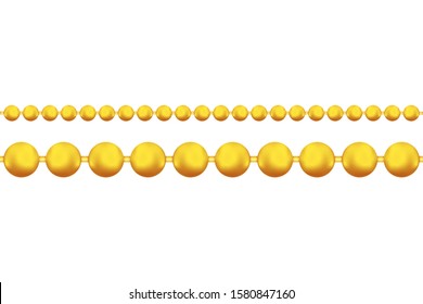 Realictic Metal Beads Chain on a white background. Vector illustration