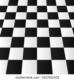 Realictic modern black white chess or checker board perspective background design vector illustration