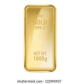 Realictick Gold Bar On The White Background