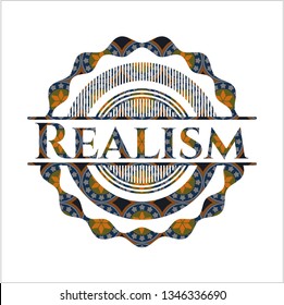 Realism arabesque emblem. arabic decoration.